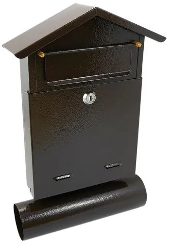 Cutie postala, cu loc pentru ziar, maro, format B6, 23x7x37.5 cm, Damech