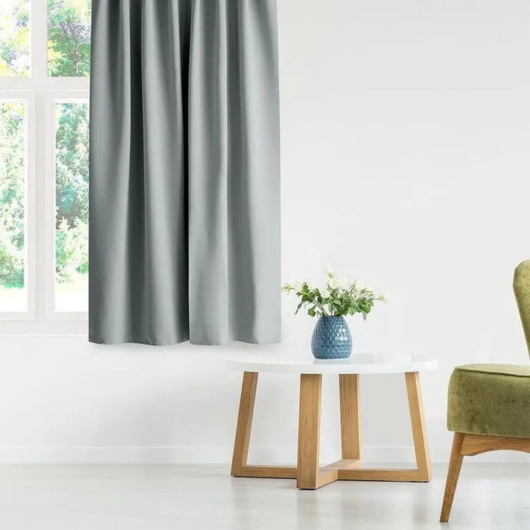 decoDoma Draperie groasă blackout RESTILO argint 140 x 245 cm set 2 buc