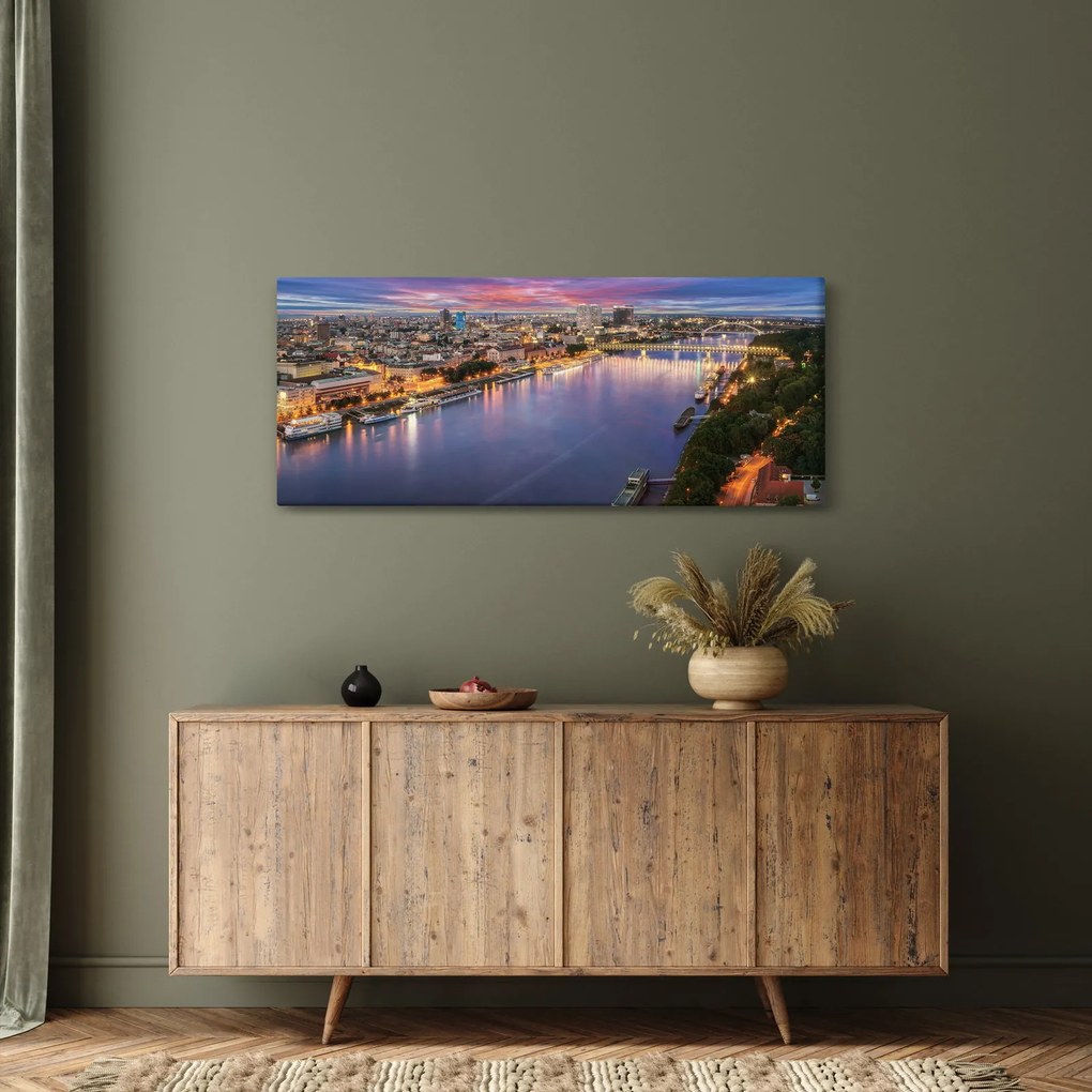 Tablou cu orașul Bratislava cu râu (120x50 cm)