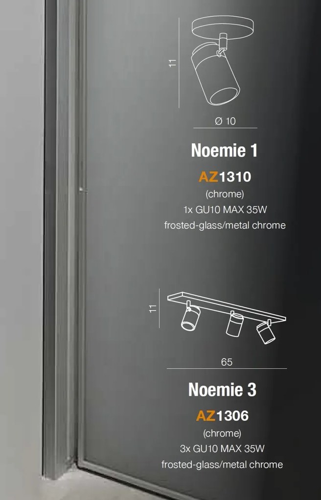 Plafoniera cu 3 Spoturi directionabile pentru baie NOEMIE