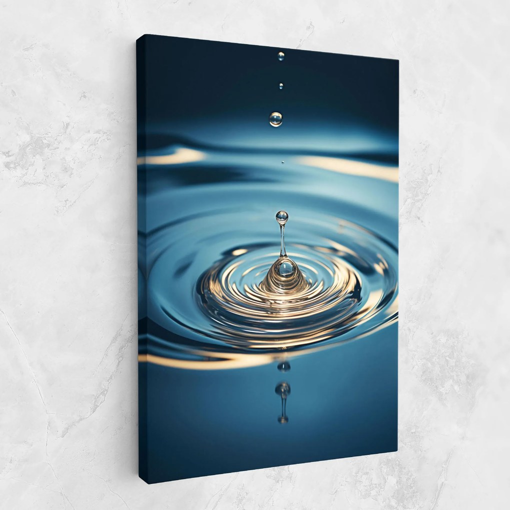 Tablou Canvas, 30x40cm, Dormitor si Living, Feng Shui, Apa, Cream Water Drop