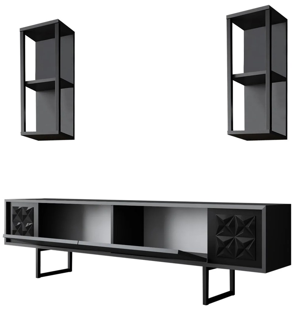 Mobilier living Buon 1 (Antracit + Negru). 1072936