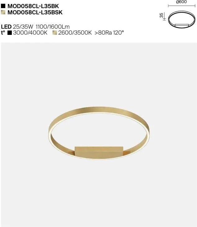 Plafoniera design modern LED Rim 60cm alama