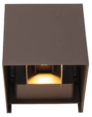 Aplică de perete exterioară maro ruginiu incl. LED 2 lumini IP54 - Edwin