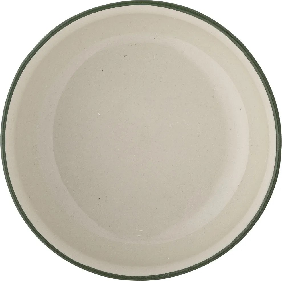 Bol din ceramică, verde, model mediteranean pictat manual, 4 x 10 cm, „Karlie”