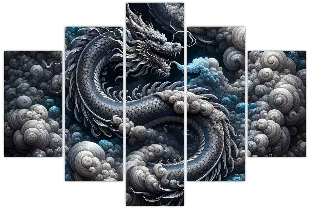 Tablou – Dragon în fum (150x105 cm)