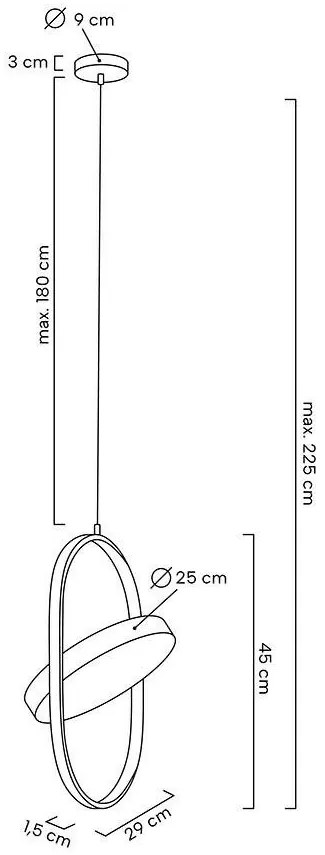 Lustra suspendata LED design minimalist SPINER 26 negru