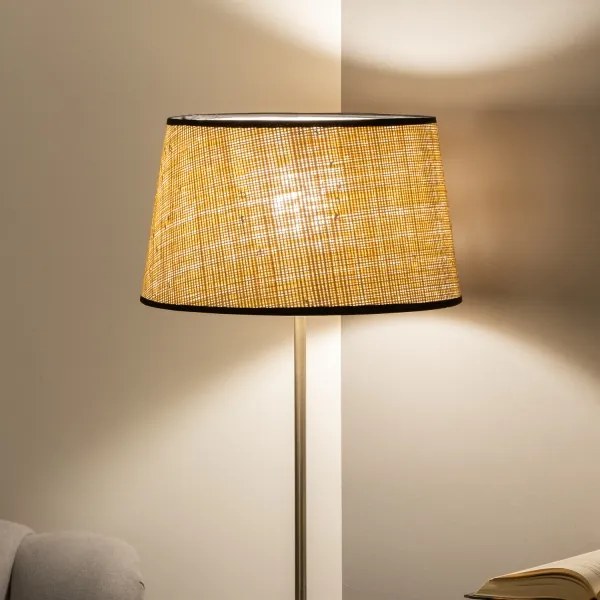 Brilagi - Lampă de podea LED CERIA 1xE27/40W/230V Ø 35 cm bej/crom mat