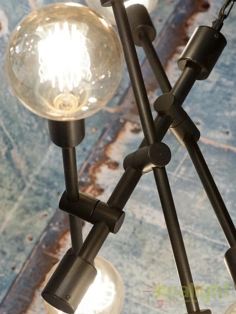 Pendul cu 6 brate design Industrial style NASHVILLE/H6/B