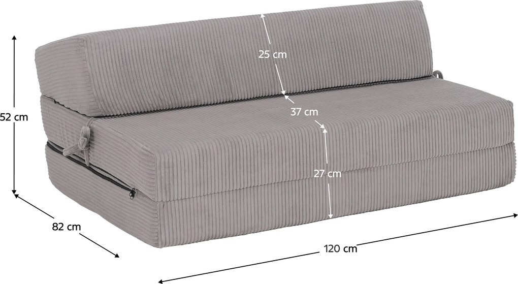 Saltea pliabilă/fotoliu extensibil, 2 in 1, gri, VEDIS
