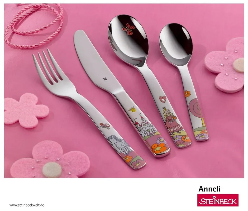 Set 4 tacâmuri din oțel inoxidabil pentru copii WMF Anneli