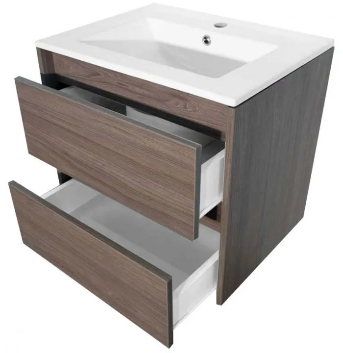 Mobilier de baie inferior Porto 80 cu lavoar în culoarea ulmului rauna