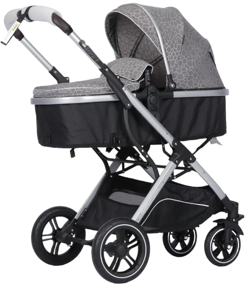 Carucior nou nascuti 2 in 1 NOVOKIDS™ H3100 series, Cu geanta bebe, Cadru Aluminiu, Amortizoare, Roti din cauciuc plin AVE, Landou, Spatar reglabil 3