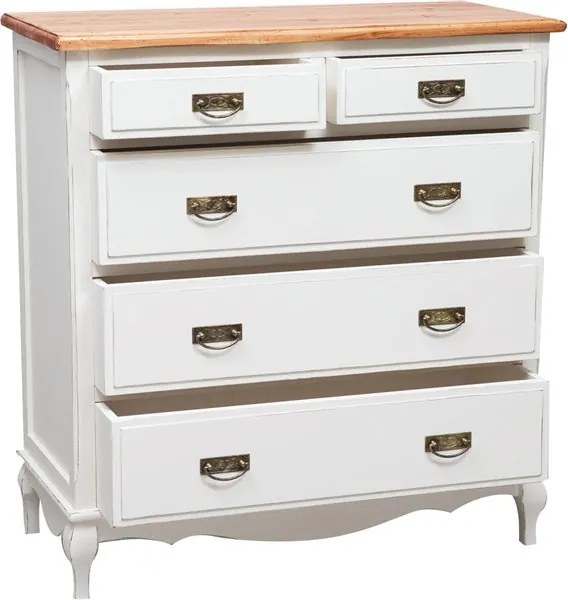 Comoda, L100 45 H106 cm, alb antic natur antic, , lemn masiv