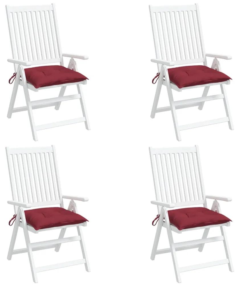 Perne de scaun, 4 buc., rosu vin, 40 x 40 x 7 cm, textil 4, Bordo, 40 x 40 x 7 cm