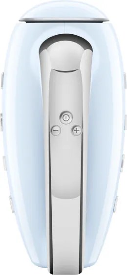 Mixer manual SMEG 50's Style HMF01PBEU, 250 W, 9 viteze, Functie Turbo, Afisaj LED, Timer, Accesorii, Albastru