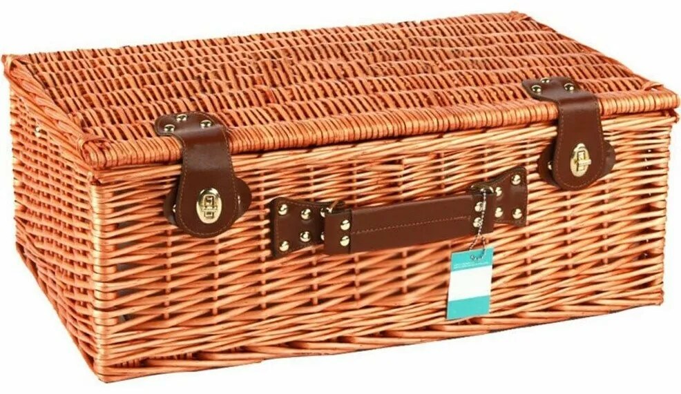 Coș de picnic pentru 4 persoane maro, 54 x 34 x 20 cm