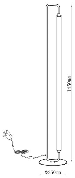 Lampă de podea FELICJA LED, 24 W, 230 V, 4000 K, negru