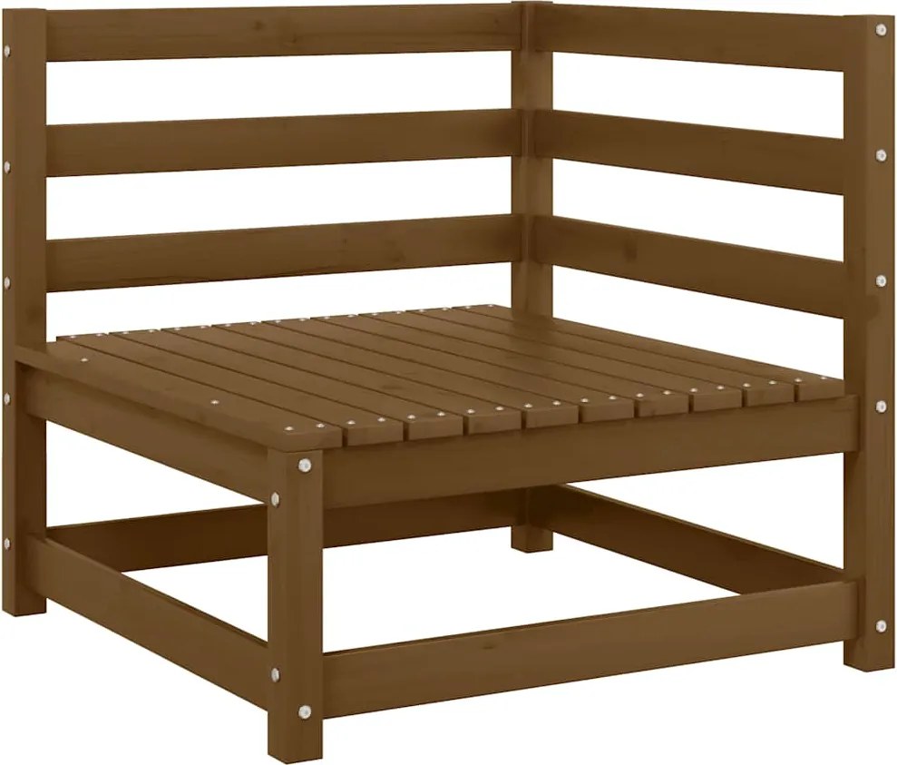 vidaXL Canapea de colț pentru grădină, maro miere, lemn masiv de pin