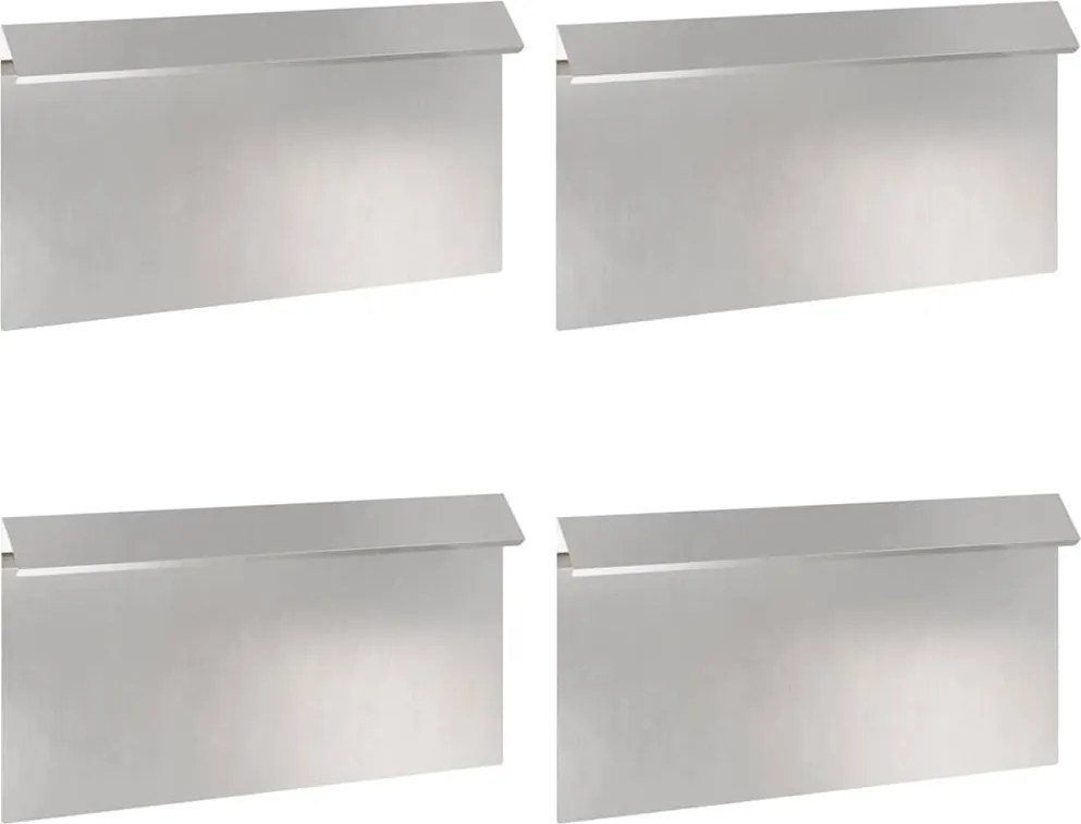 vidaXL Gard pentru melci 4 pcs Argintiu 50 x 3,5 x 25 cm