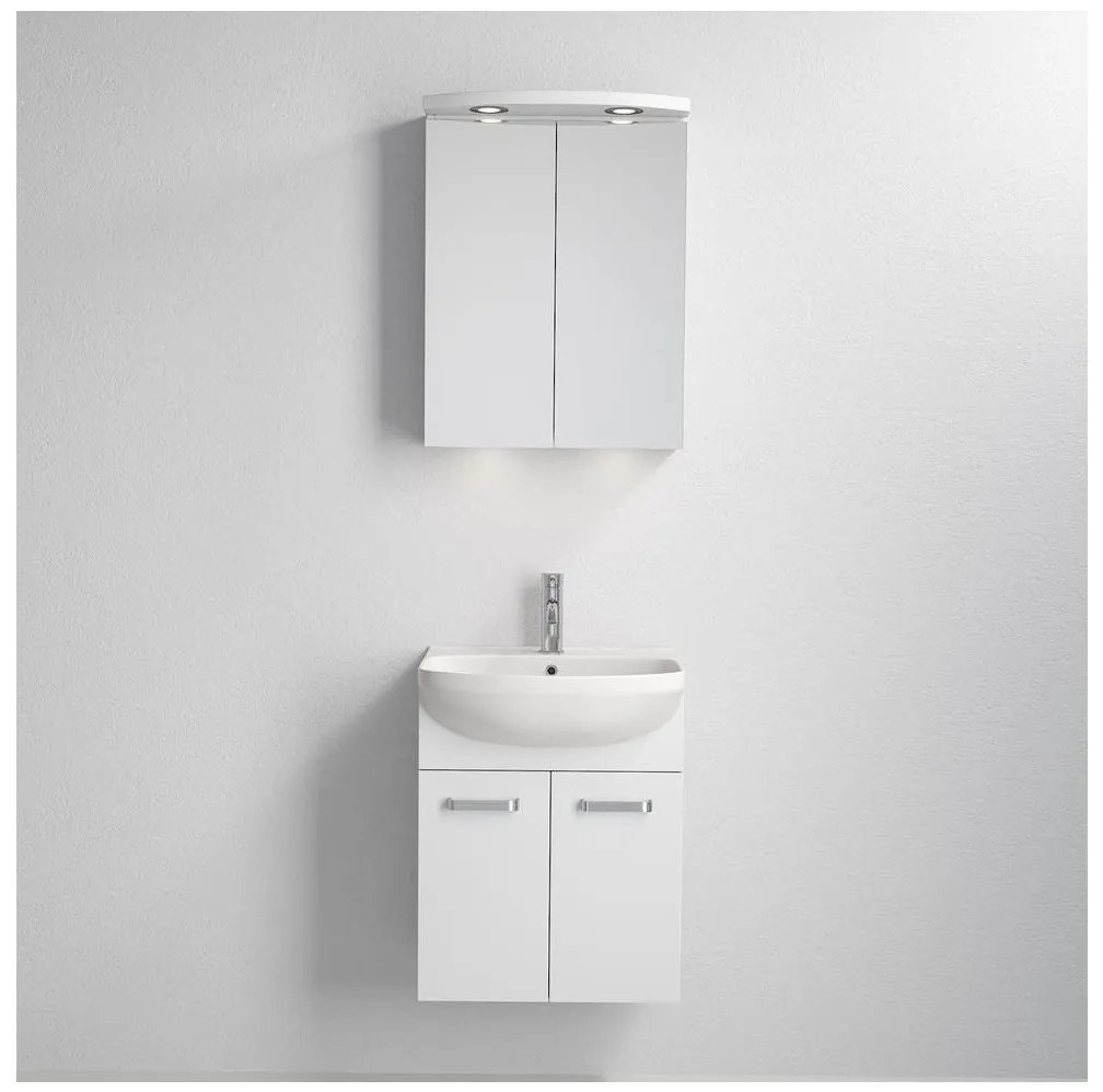 Set pentru baie Vang cu lavoar și dulap cu oglindă LED, 230V, IP44, alb