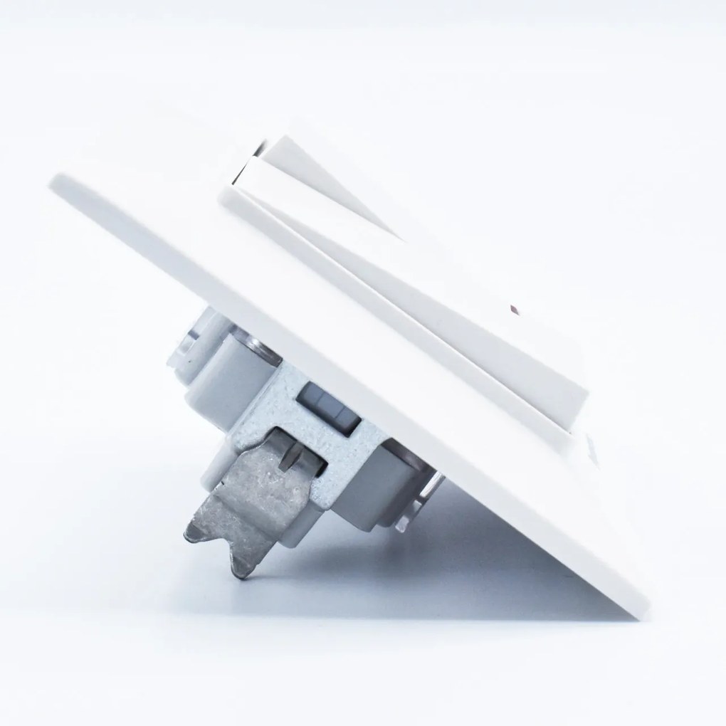 Intrerupator dublu cu led 10A, IP20, Alb, Panasonic Arkedia Slim