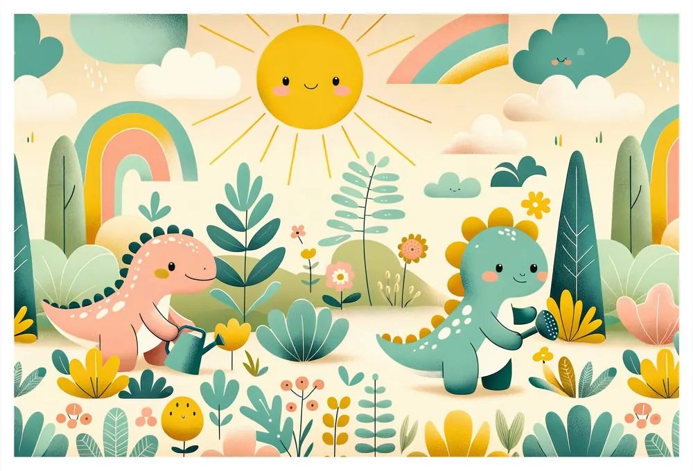 Tablou zi de joacă pentru dinozauri în natură