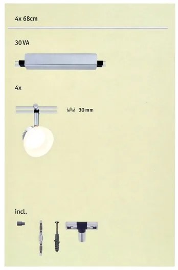 Paulmann 95194 - Spot 4xLED/4W ICE 230V