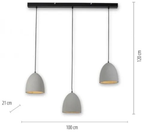 Lustră pe cablu ETON 3xE27/40W/230V Paul Neuhaus 2233-22