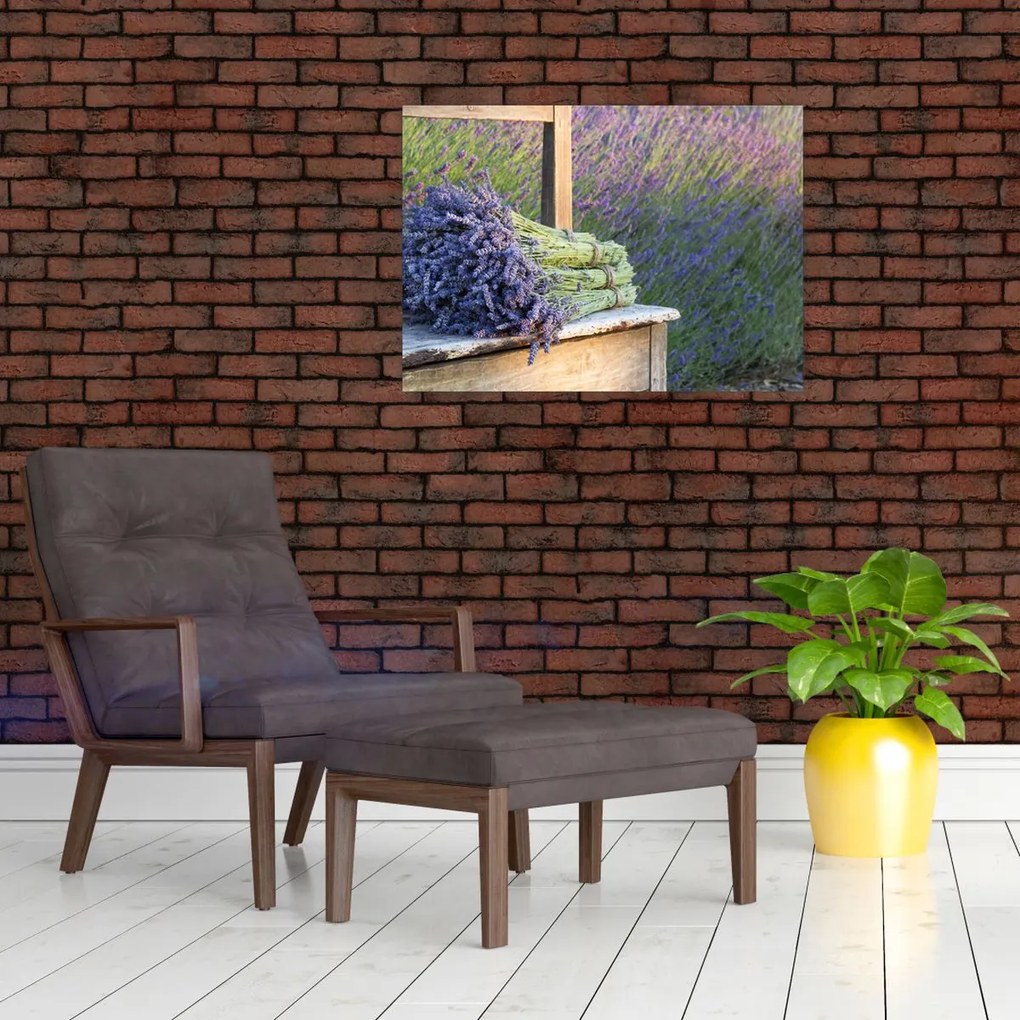 Tablou pe sticlă - Buchețele de lavandă (70x50 cm)