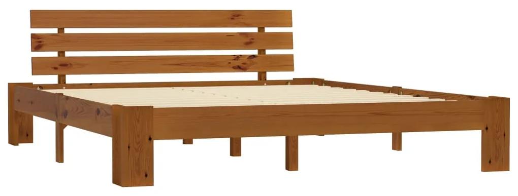 283182 vidaXL Cadru de pat, maro miere, 160 x 200 cm, lemn masiv de pin