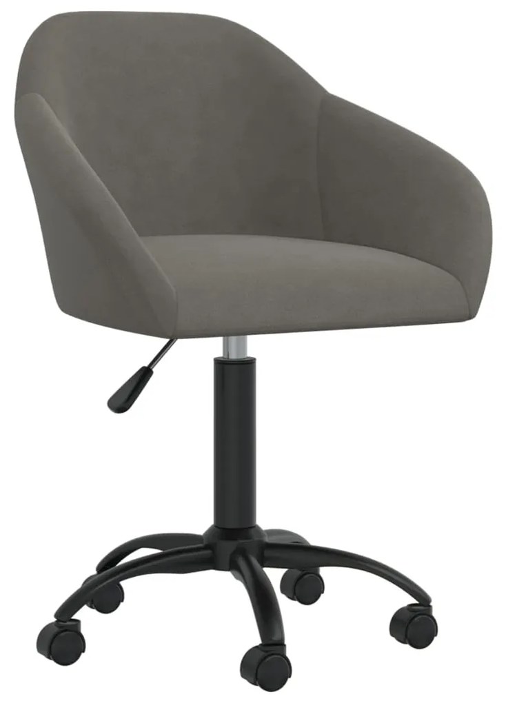 3089640 vidaXL Scaune de bucătărie pivotante, 4 buc., gri închis, catifea