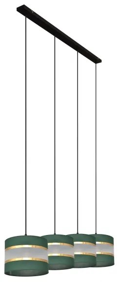 Lustră pe cablu HELEN 4xE27/15W/230V verde/auriu