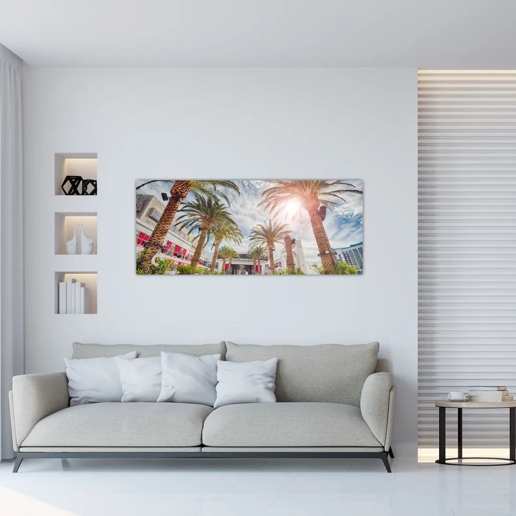 Tablou - palmier cu bazin (120x50 cm)