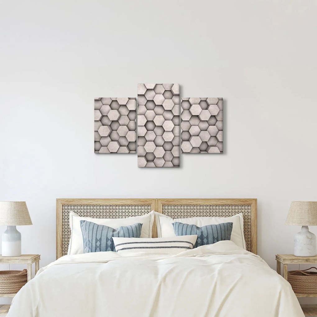 Tablou - Hexagoane design beton (90x60 cm)