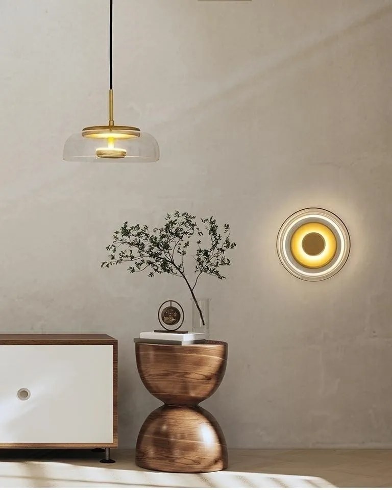 Lustra suspendata LED, Metal, Sticla, Eden