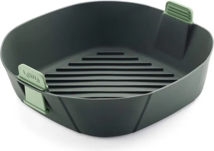 Cos pentru friteuza cu aer cald Lekue 1009495, 25x25 cm, -20°C / +220°C, Silicon, Fara BPA, Gri