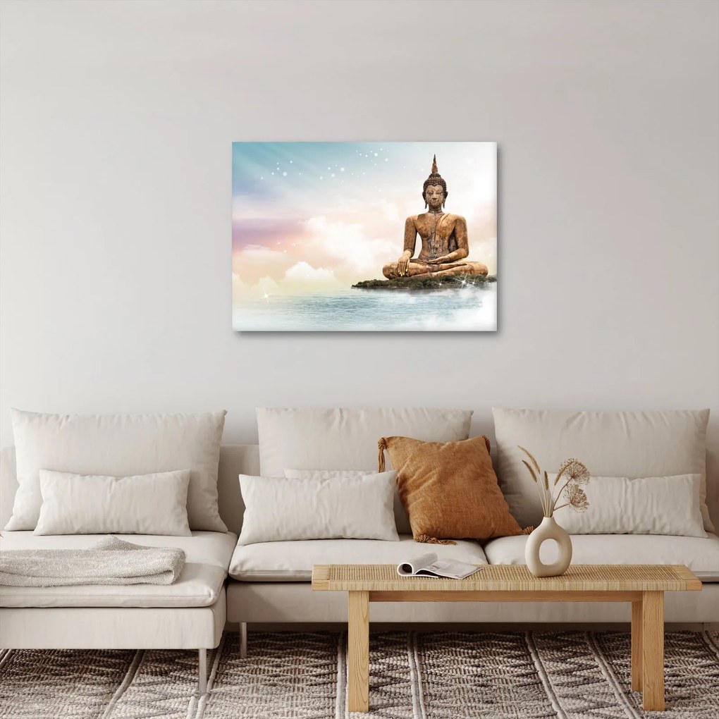 Tablou - Buddha care supraveghează pământul (70x50 cm)