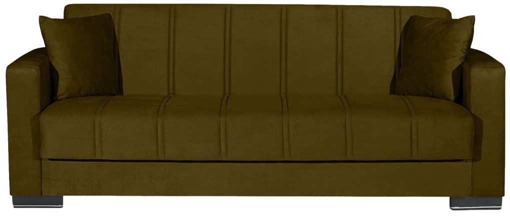 Canapea Extensibila 3 locuri THALES, cu lada de depozitare, 212 x 82 x 80 cm, Maro