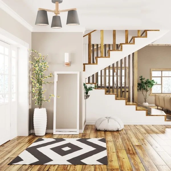 Lustr ELLIE 3xE27/60W/230V, montare pe tavan, gri/fag