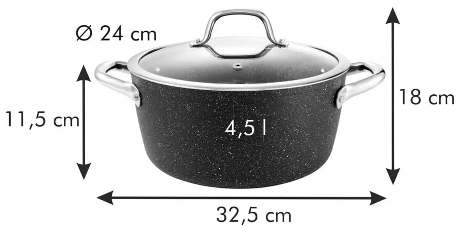 Oală din aluminiu 4.5 l adecvată pentru plita cu inducție President – Tescoma