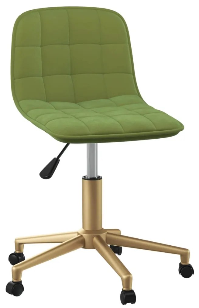 334130 vidaXL Scaun de bucătărie pivotant, verde deschis, catifea