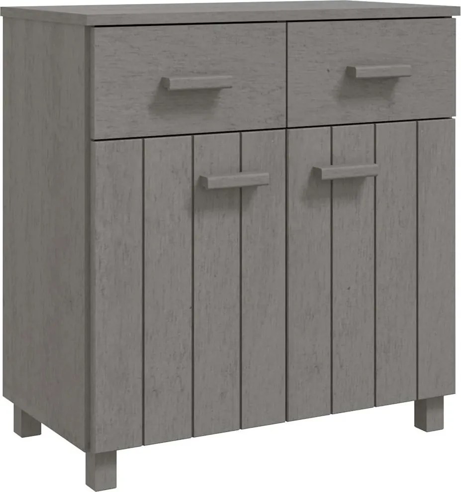 vidaXL Servantă „HAMAR”, gri deschis, 79x40x80 cm, lemn masiv pin