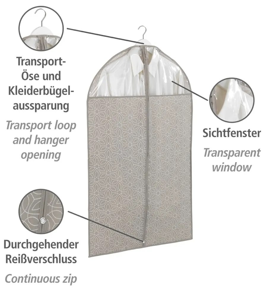 Husă protecție haine Wenko Business, 100 x 60 cm, bej