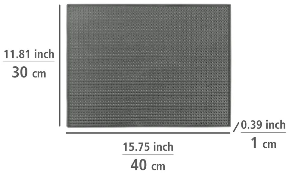 Scurgător de vase gri din cauciuc 40x30 cm Maxi – Wenko