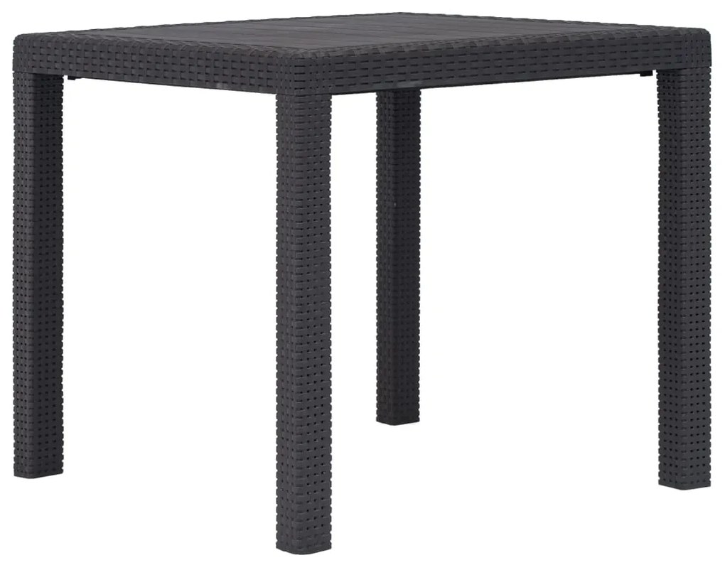 vidaXL Masă de grădină, maro, 79x79x72 cm, plastic, aspect ratan