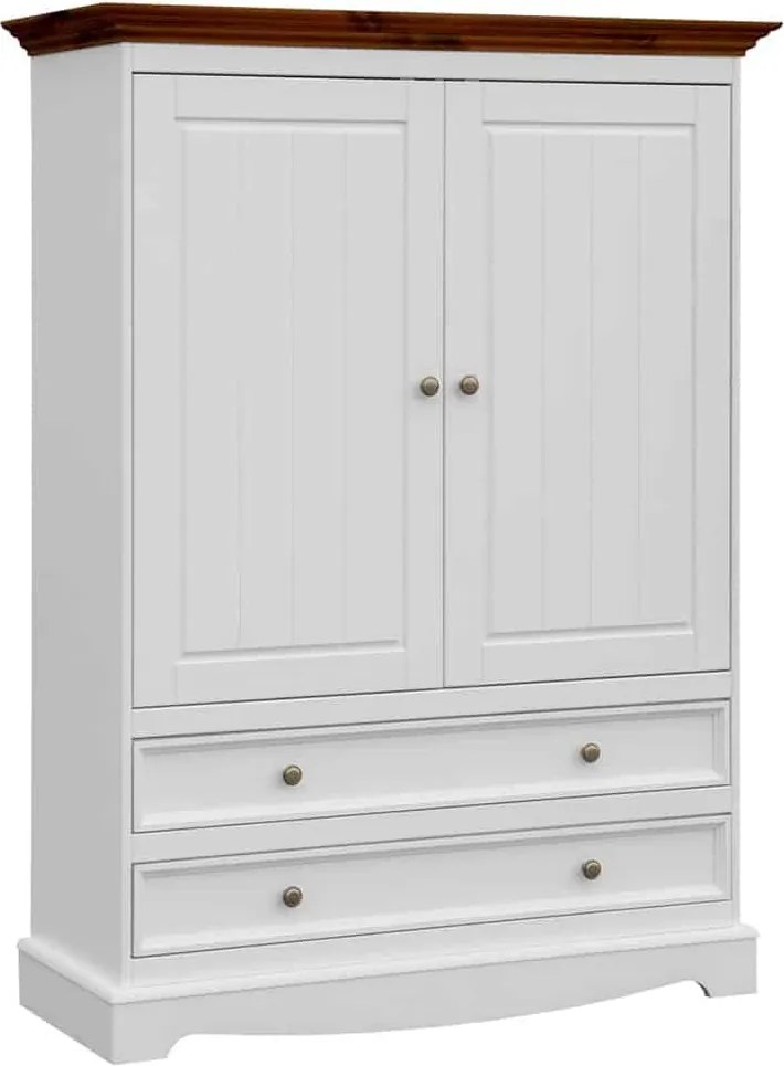 Dulăpior lemn masiv nuc Linea Alb-, 108 × 45 × 147 cm