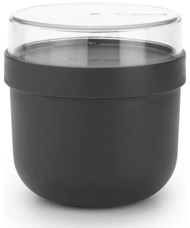 Cupa alimentara Brabantia Make&Take 1006296, 500+180 ml, Inchidere cu filet, fFara BPA, Gri închis