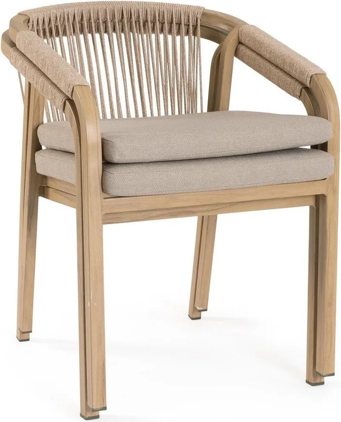 Scaun de grădină în culoare naturală din metal Kalimera – Bizzotto