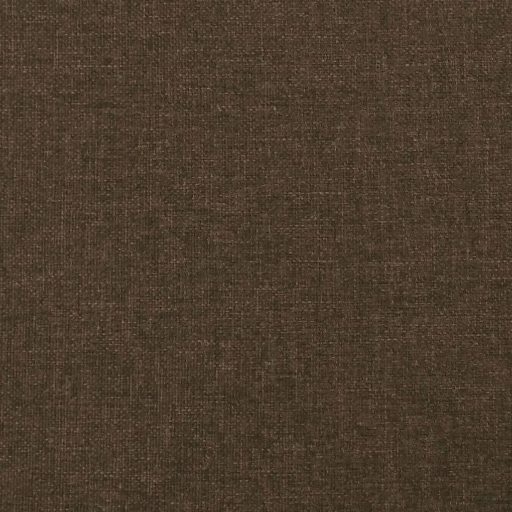 Cadru de pat cu tablie, maro inchis, 140x190 cm, textil Maro inchis, 140 x 190 cm, Nasturi de tapiterie